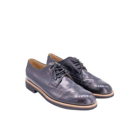 Tod’s Leather Oxford Lace Up Shoes Black - Picture 1 of 13